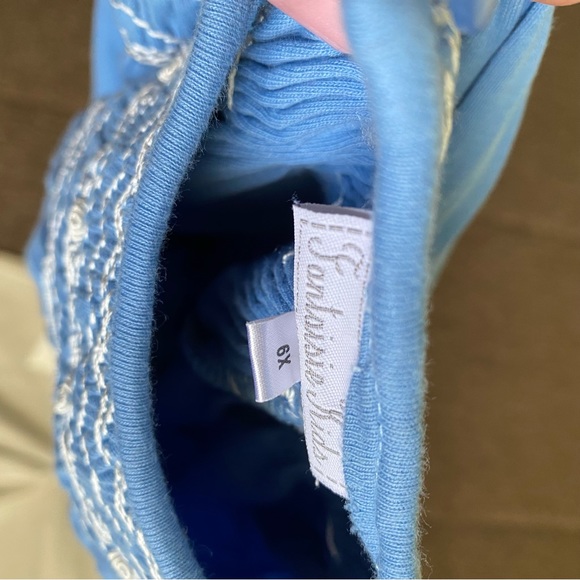 NWT Fantaisie Kids Smocked While Flower Cotton Top & White Pants - Picture 4 of 15